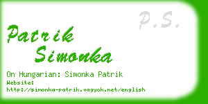 patrik simonka business card